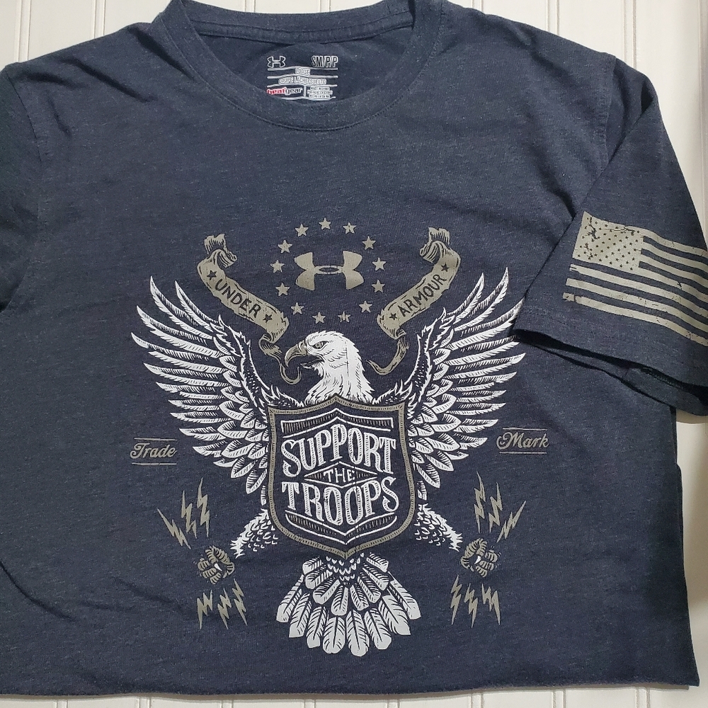 Under Armour Support The Troops Tshirt, Size Small